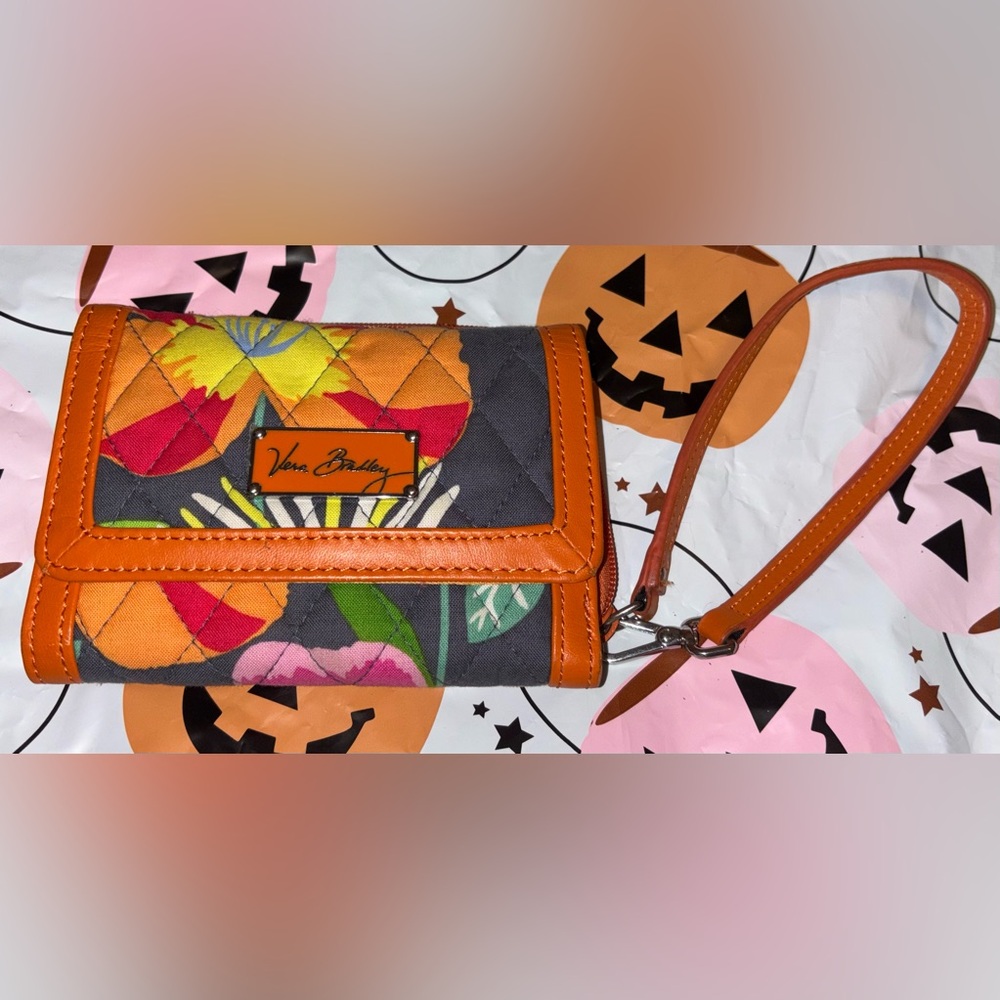 Vera Bradley Jazzy Blooms trifold wallet wristlet